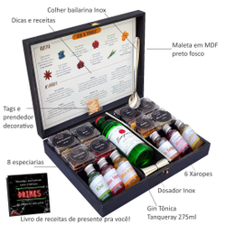 Kit Gin 8 Especiarias (P7P) + 6 Xarope + Dosador + Colher + Canudo Menor preço em Kit Gin 8 Especiarias (P7P) + 6 Xarope + Dosador + Colher + Canudo