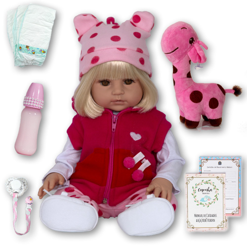 Bebe Reborn Princesa Silicone + Carrinho De Passeio Luxo