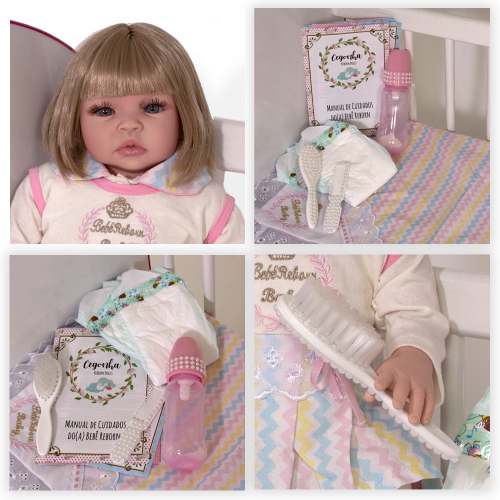 Boneca Bebe Reborn Barata De Pano Morena New born no Shoptime