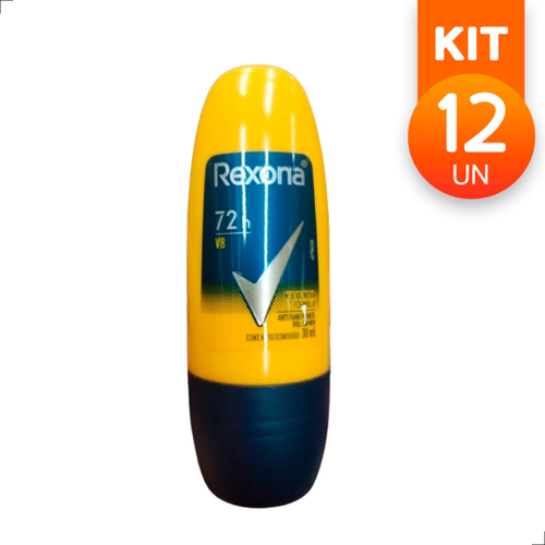 Kit com 12 Desodorante Roll On Rexona V8 MotionSense 48h Masculino 30ml em  Promoção na Americanas