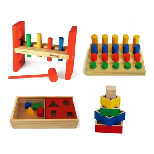 Kit Pedagógico Educativo Com 9 Jogos Madeira Nig Brinquedos no Shoptime