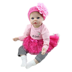 Boneca Bebê Reborn Menina Vinil Corpo Em Tecido Acessórios