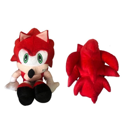 Boneco Sonic De Pelúcia Super Macia Vermelho 50cm