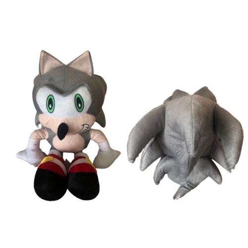 Boneco Sonic Pelúcia Cor Cinza Antialérgico 50cm Bonito