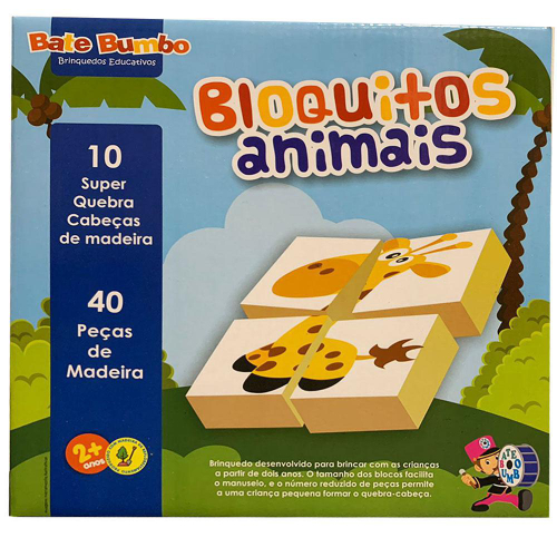 Kit Com 4 Quebra Cabeça De Animais Mdf Pedagógico Kids em Promoção na  Americanas