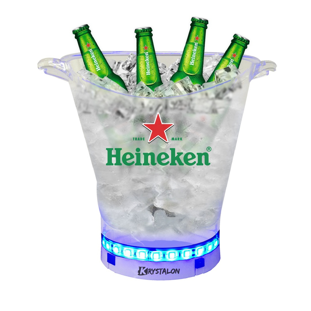 Balde De Gelo Com Led Transparente Acr Lico Ps L Heineken Em Promo O