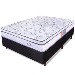 Cama Box King Colchão Molas Ensacadas Com Pillow e Box Preto 193x203x55cm - bf Colchões Menor preço em Cama Box King Colchão Molas Ensacadas Com Pillow e Box Preto 193x203x55cm - bf Colchões
