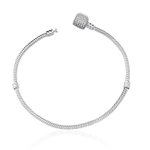 Pulseira Linha Conquista com Trava Cravejada Folheada a Ródio