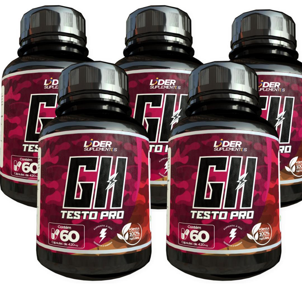 Gh Testo Pro 60 Cáps De 500Mg Kit Com 6 Potes no Shoptime