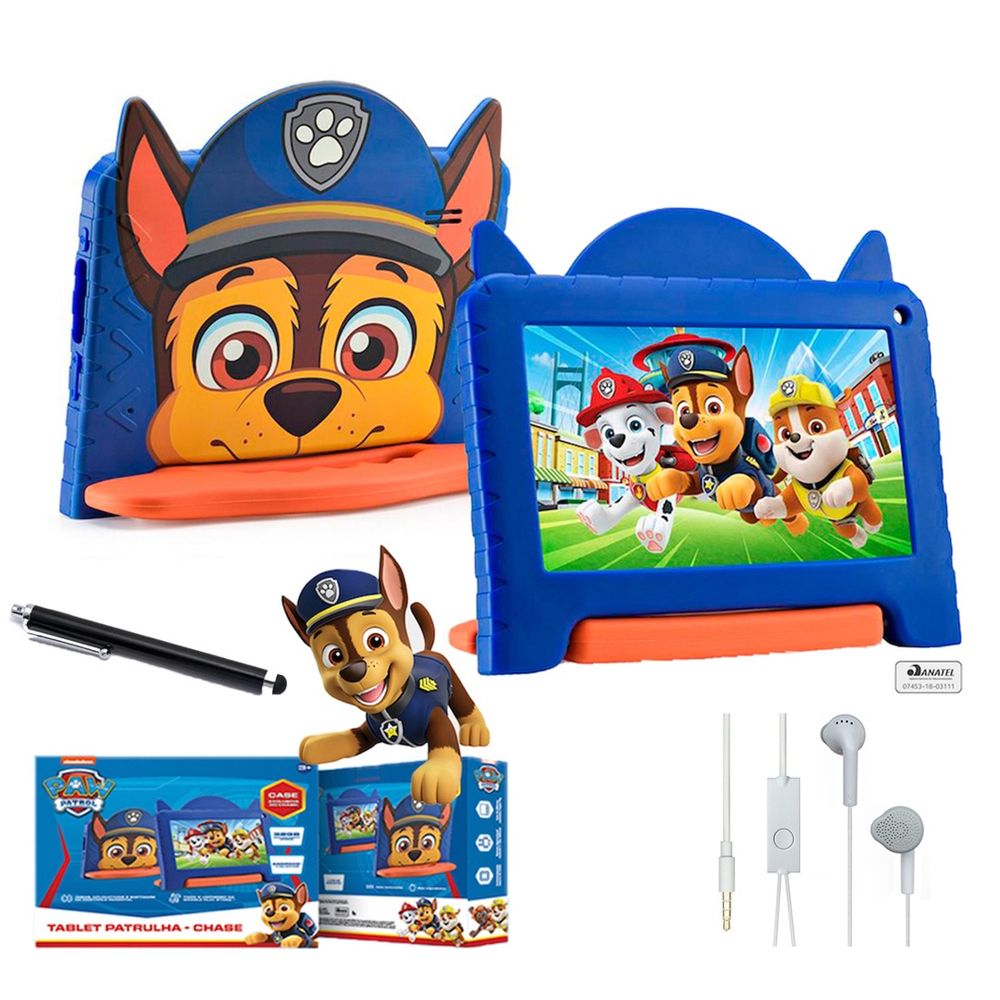 Tablet Infantil Patrulha Canina Chase Multilaser NB376 Azul 32GB Para  Criança Vídeos  Netflix - Tablet Educativo / de Brinquedo - Magazine  Luiza