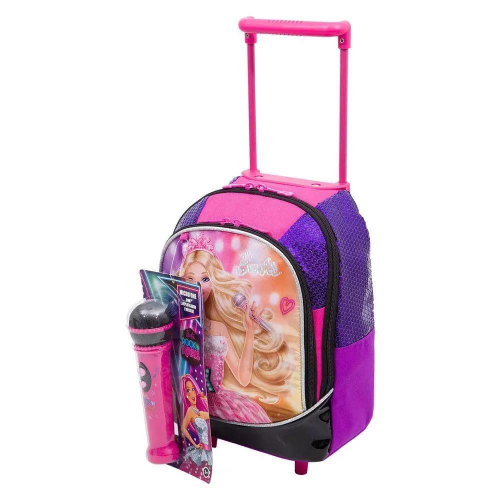 Kit Mochila Barbie Princesa Pop Star Rodinhas Tam G Sestini