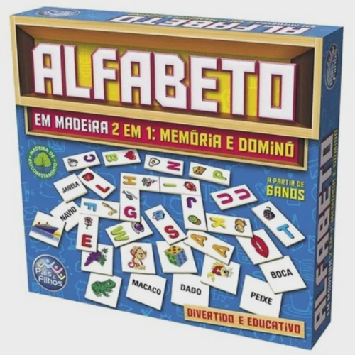 Jogo Alfabeto Ilustrado - Madeira - Marcio Artesanatos - Kits e Gifts