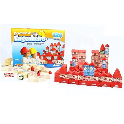 Jogo Brincando De Engenheiro Construir 150 Peças Blocos Madeira - 53054  Xalingo em Promoção na Americanas