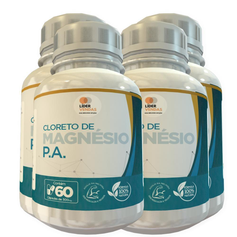 Cloreto De Magnésio p. A 500Mg 60 Cápsulas Kit Com 4 Potes | Submarino