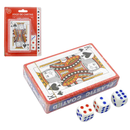 Kit Jogo de Cartas Baralho truco poker Papel + 3 dados lt 20028 em Promoção  na Americanas