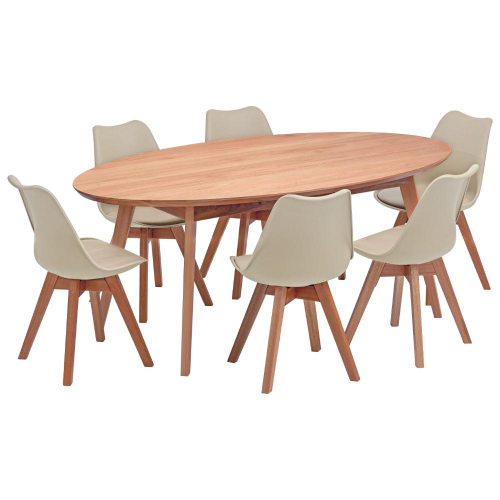 Conjunto Mesa de Jantar Ester Olivia com 06 Cadeiras com Encosto em Tela  1.80 x 1.00 Retangular