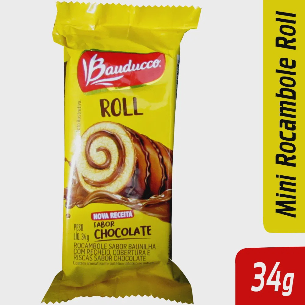 ROCAMBOLE BAUDUCO ROLL CHOCOLATE 34G - MERCEARIA, DOCES,CHOCOLATES