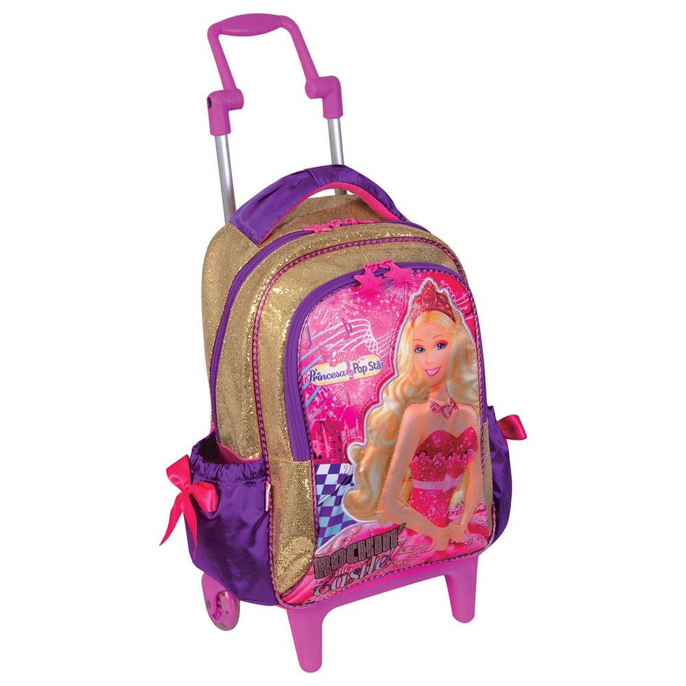 Mochila De Rodinhas Barbie A Princesa E A Pop Star Com Luz em Promoção na  Americanas