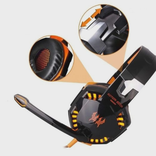 Fone De Ouvido Headset Gamer Kotion Each G2000 Preto Laranja Em