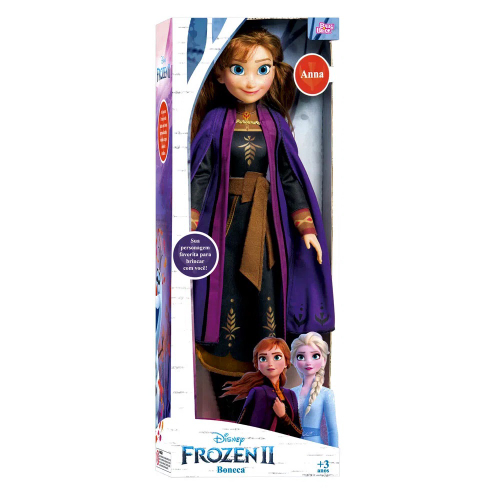 Boneca Grande Elsa Frozen Gigante 55cm Articulada Roupas de Tecido