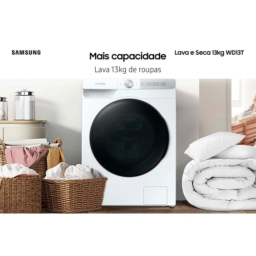 Lava e seca wd13t 13kg samsung eco bubble com 24 programas de lavagem