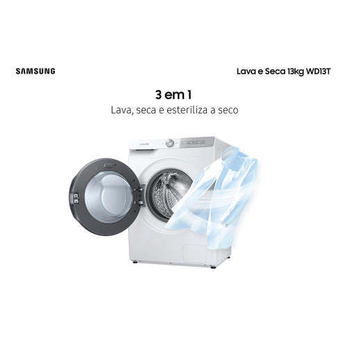 Lava e seca wd13t 13kg samsung eco bubble com 24 programas de lavagem