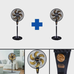 Kit Conjunto 2 Ventiladores de Coluna Mallory Delfos ts + Com 3 Velocidades B94401271 - Preto/Dourado - 110V é boa?