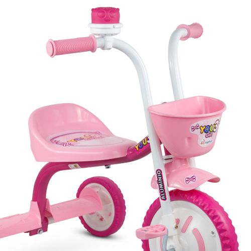 Triciclo Velotrol Infantil Bebe Motoca Rosa Menina Cestinha