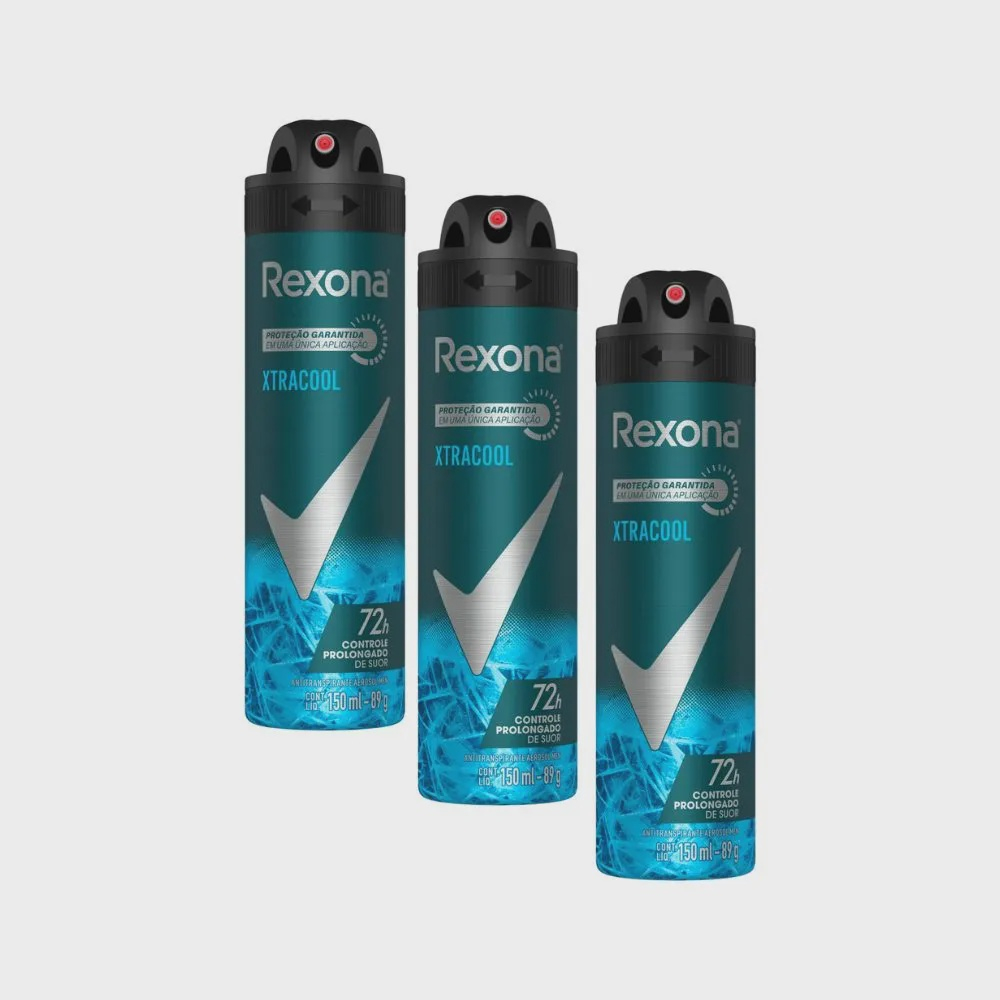 Desodorante Rexona Men Xtracool Aerosol Antitranspirante 48h 150ml Kit ...