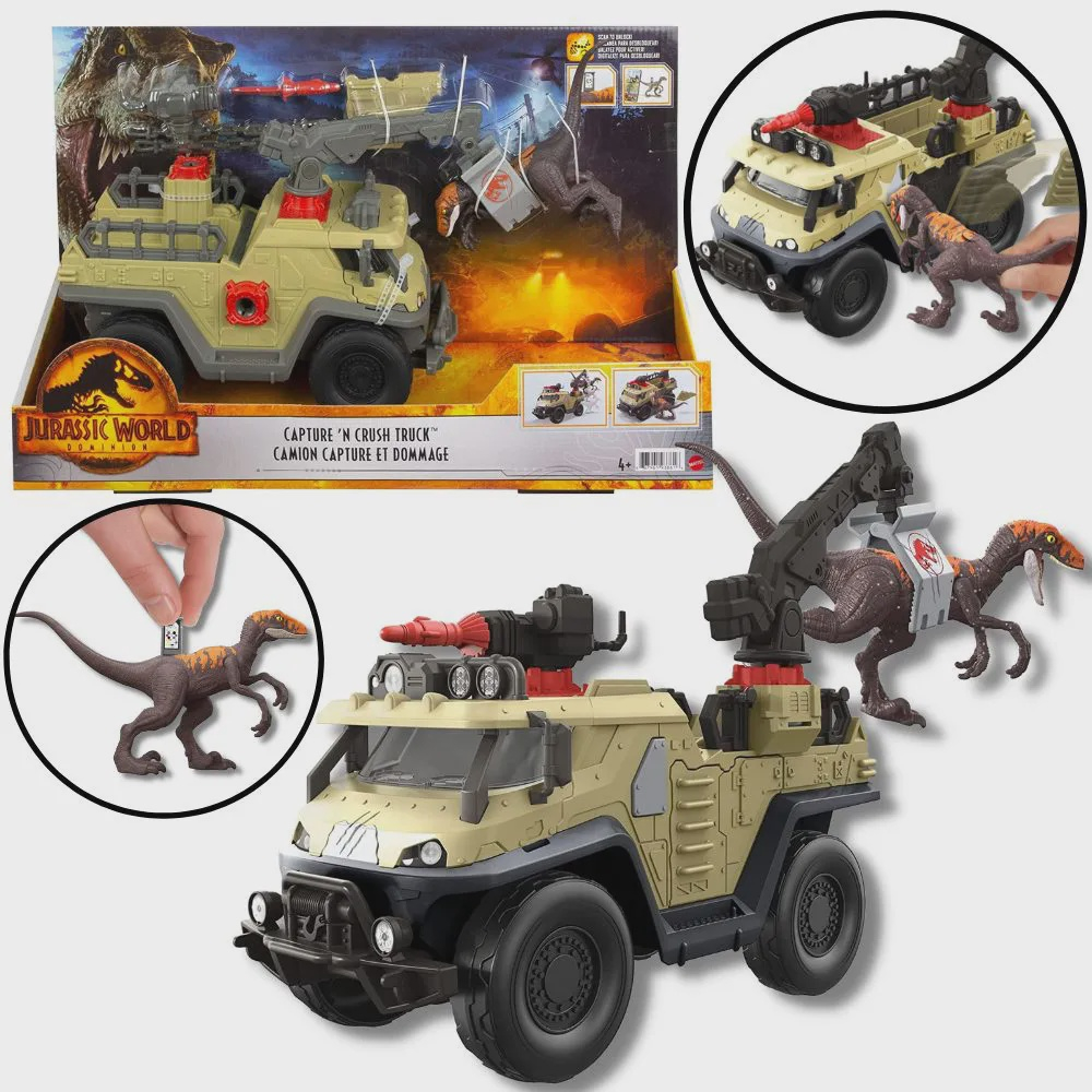 Boneco Dinossauro Velociraptor E Carro Jurassic World Mattel No Shoptime