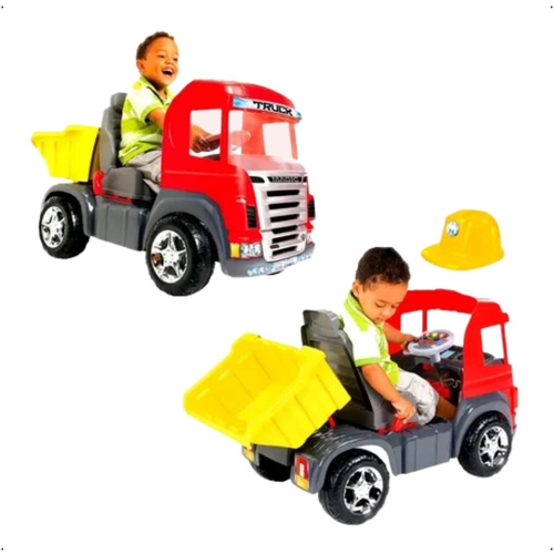 Caminhão Mini truck Pedal Infantil Criança com Caçamba Basculante 9300  Magic toys Presente Menino Aniversario em Promoção na Americanas