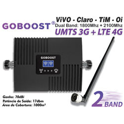 Menor preço em Repetidor De Sinal Para Celular Banda Dupla 1800Mhz / 2100Mhz