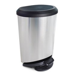 Lixeira Multiuso Com Pedal e Borda 20 Litros Prata Label Menor preço em Lixeira Multiuso Com Pedal e Borda 20 Litros Prata Label