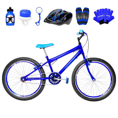 Bicicleta Infantil Masculina Aro 24 Aero Kit Prote o Azul em