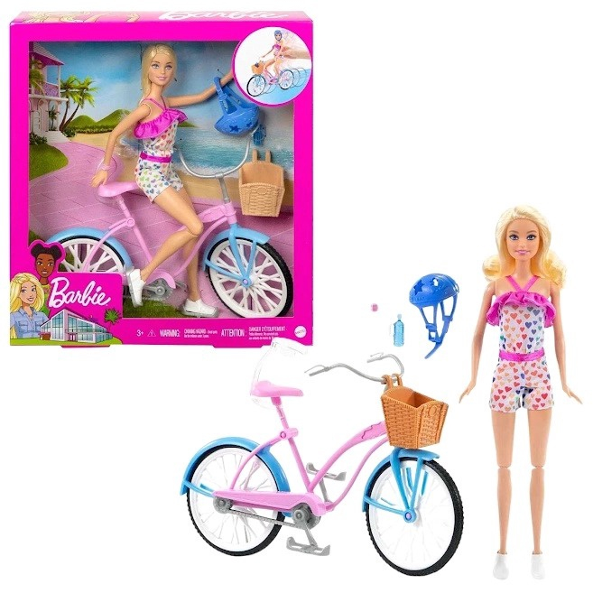 Boneca Barbie C/ Bicicleta Mattel - HBY28 - Shoploko - Por você, para você