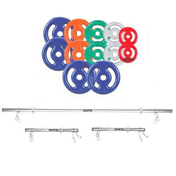Kit anilhas emborrachada 30KG + 2 barras 40CM + 1 barra 1,5M é boa?