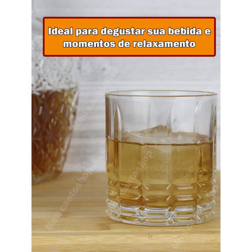 Copos De Whisky Caipirinha 6 Unidades Vidro Luxo Elegante 280mL Copo Para  Uisque Bebidas Drinks Sucos - Meu Canto Shop