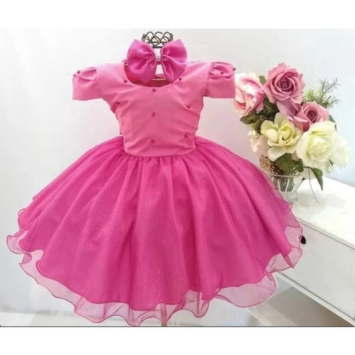 Vestido Infantil Vermelho Princesa Luxo E Tiara - pingo de gente