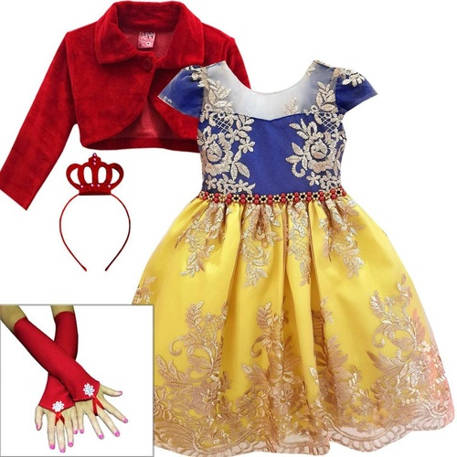 Vestido de Crochê Infantil Branca de Neve