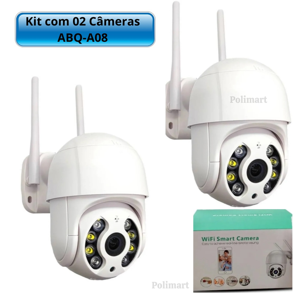 Kit 2c meras ip wi fi a08 resistente sol chuva detecta movi em promo o