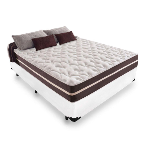 Cama Box Casal + Colchão De Molas - Anjos - Classic Superlastic - 138x188x57cm Branco