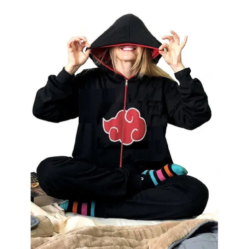 Nuvens Akatsuki Macacão Pijama Verão Adulto Oficial Naruto