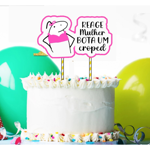 Topo De Bolo Flork Meme Bento Cake Topper Desculpa meu jeito em Promoção na  Americanas