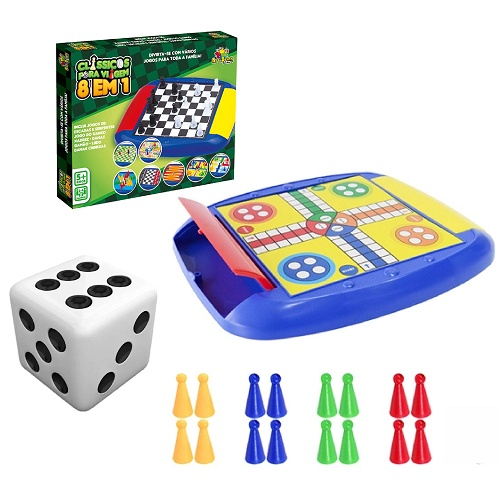 Jogos Clássicos Para Viagem 8 em 1 Ludo Dama Xadrez Serpente Diversão em  Família Amigos em Promoção na Americanas