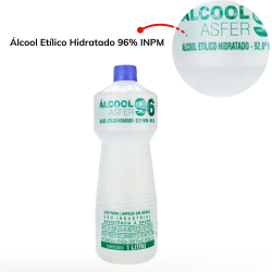 Álcool Líquido Etílico Hidratado 96% inpm asfer 1 Litro Menor preço em Álcool Líquido Etílico Hidratado 96% inpm asfer 1 Litro