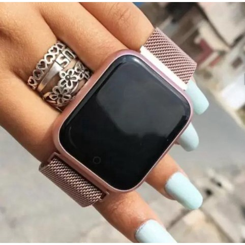 Relógio Lançamento Smart Watch P80 com 2 Pulseiras Rosa - ZION STORE RJ