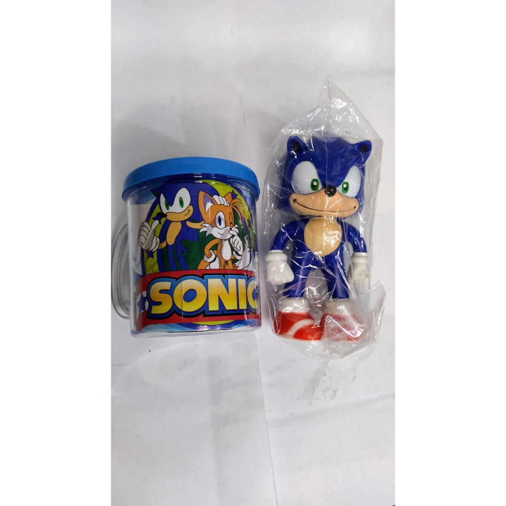 Kit Boneco Sonic Azul Articulado 15Cm + Caneca 350Ml Nº1 na Americanas  Empresas