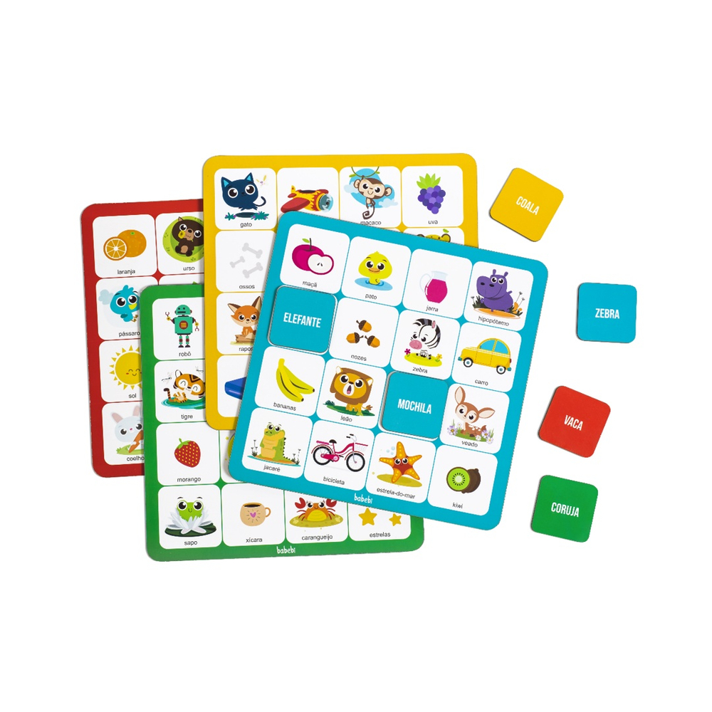 Bingo de Palavras Para Alfabetização Infantil Jogo Animais - Bambinno -  Brinquedos Educativos e Materiais Pedagógicos