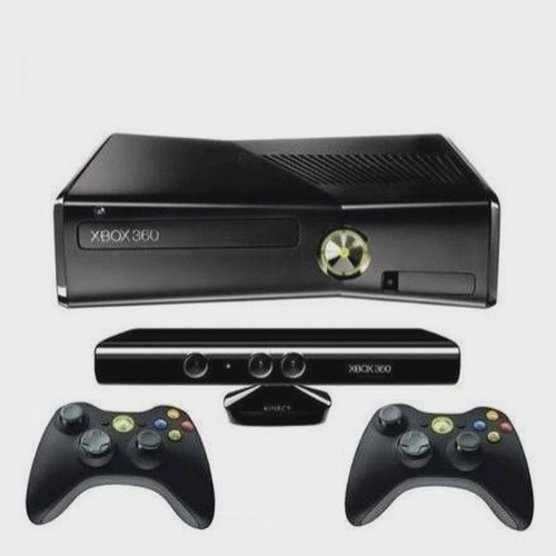 Console Xbox 360 Slim 4gb Kinect 2 Controles 5 Jogos - Usado