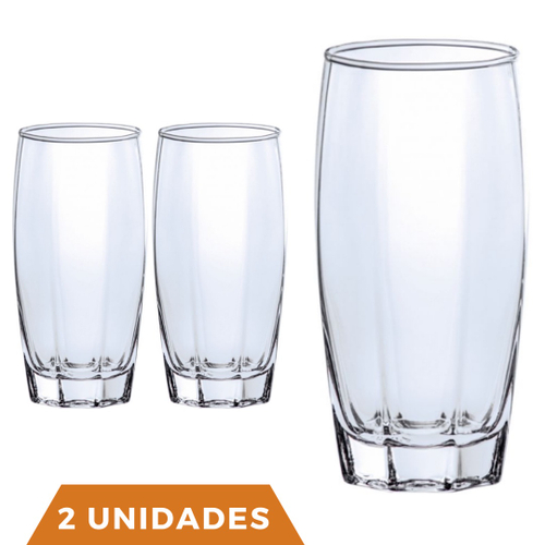 Copos de Vidro Jogo com 2 Florence 370ml Transparente Luxo no Shoptime